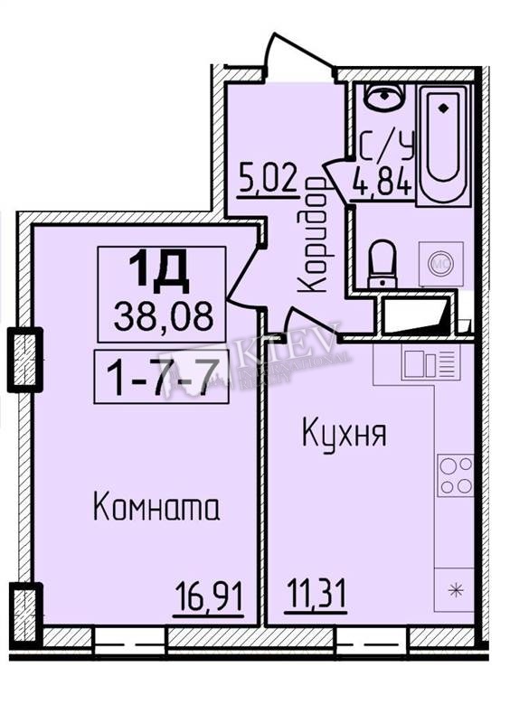 1-х Комнатная ул. Жилянская 68 16686
